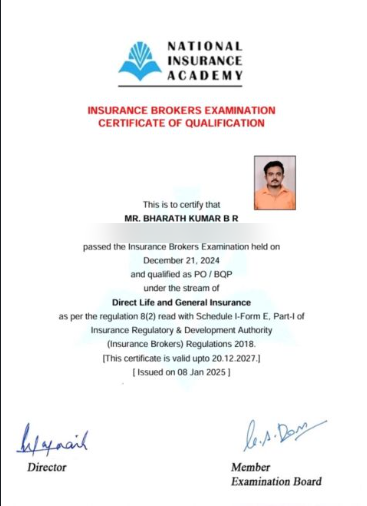 Insurance Brokers Examination — Certificate of Qualification, National Insurance Academy